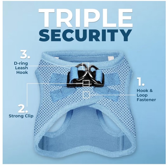 Baby Blue Breathable Mesh Step In Dog Harnesses, 2 available size M - Picture 4 of 12